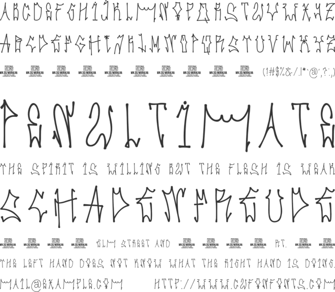 Muralha PERSONAL USE font preview