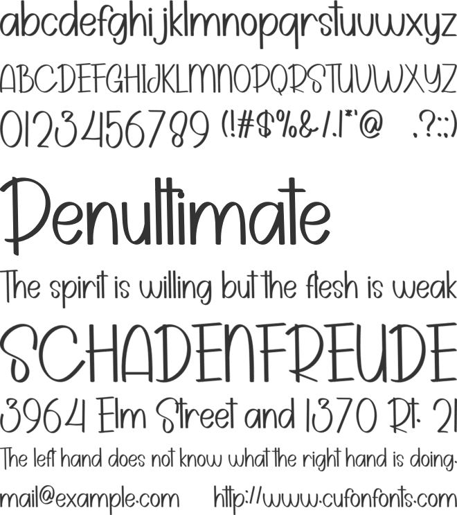 Household font preview