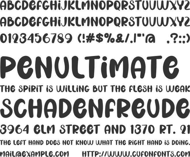 Cake Tiramisu font preview
