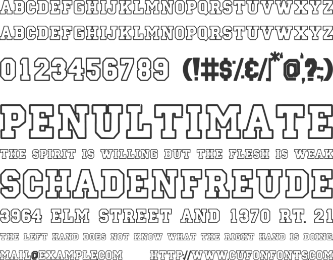 Blockton Outline font preview