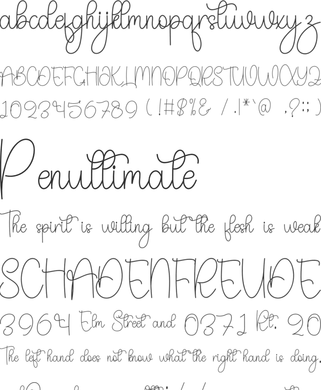 Overthinker font preview