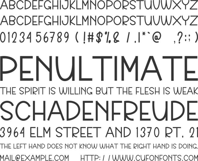 Nothing  Birthday font preview