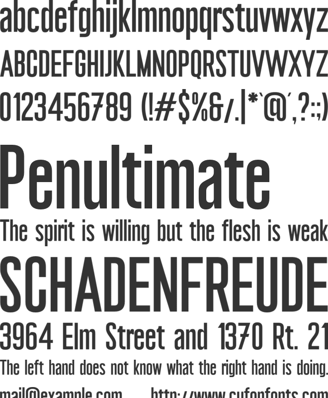 Freshid Condensed font preview
