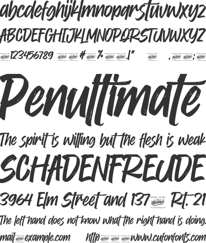 Brushed Letters font preview