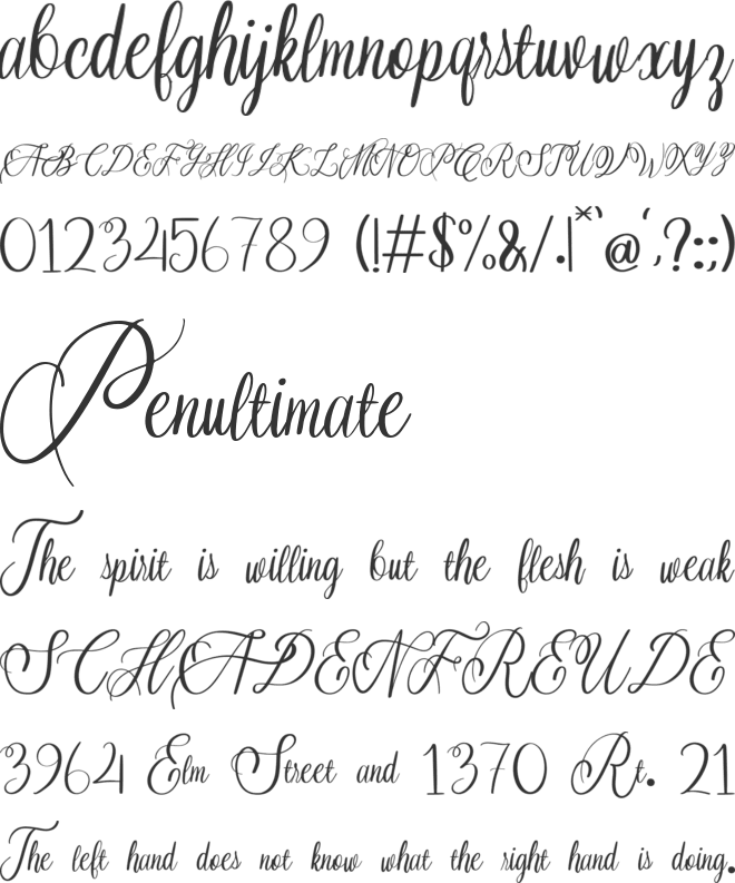 Nuptalia font preview