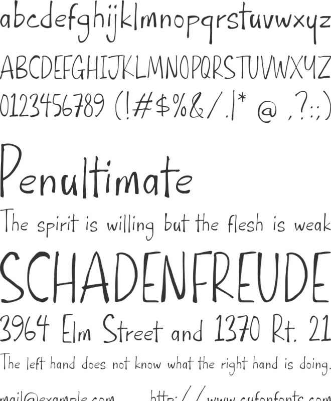 Sidewalk Notes font preview