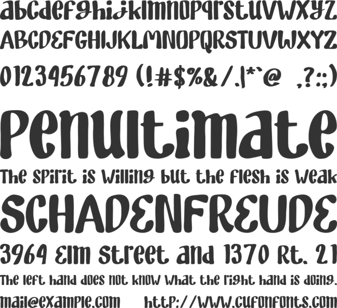 Takengon font preview