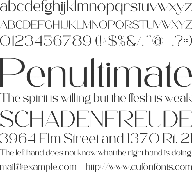 Bentho font preview
