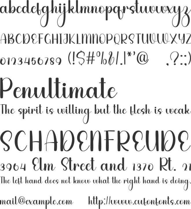English Varsity font preview