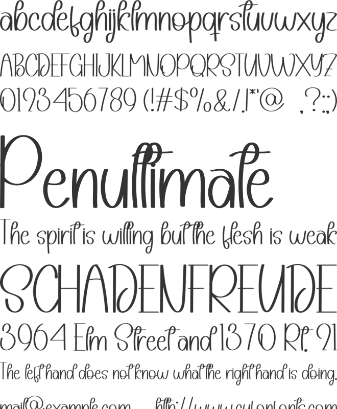 Mother Handmade font preview