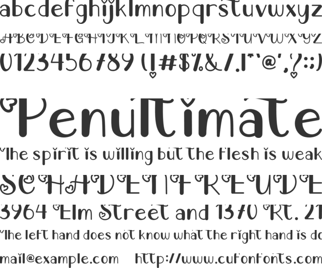 Valentine Loveletter font preview