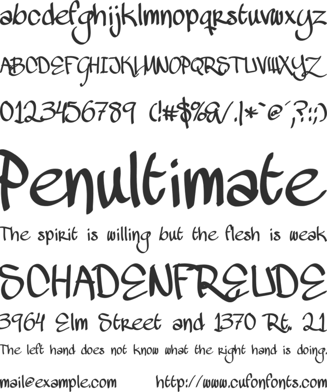 MAWNS Handwriting font preview