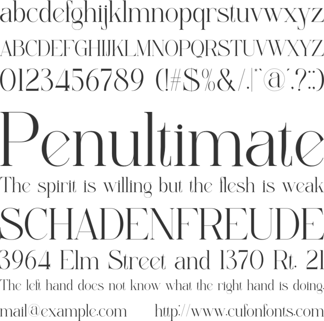 The Larove font preview