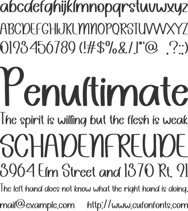 Being Together font preview