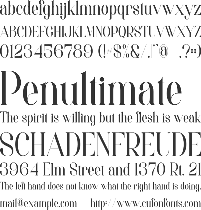 Amelia font preview
