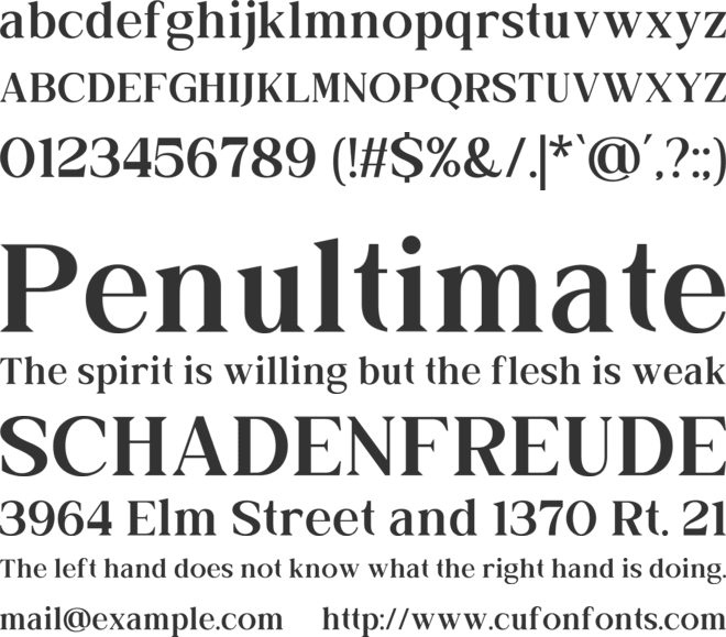 Galafera font preview