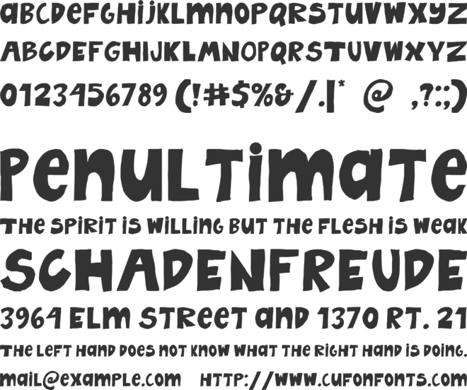 Cruncos font preview