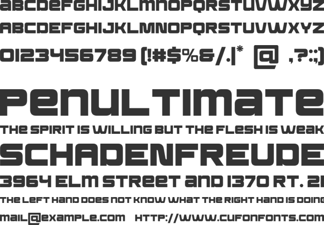 Valtron font preview