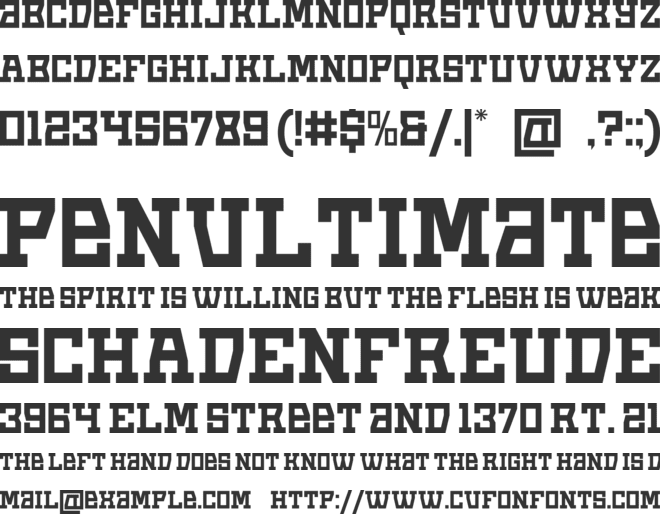 Gheno font preview
