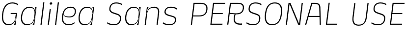 Galilea Sans PERSONAL USE font