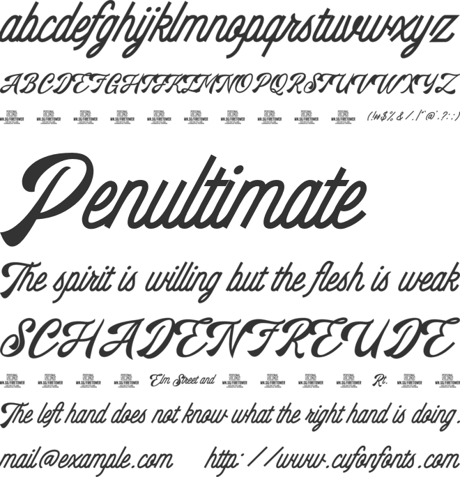 Firetower PERSONAL USE font preview