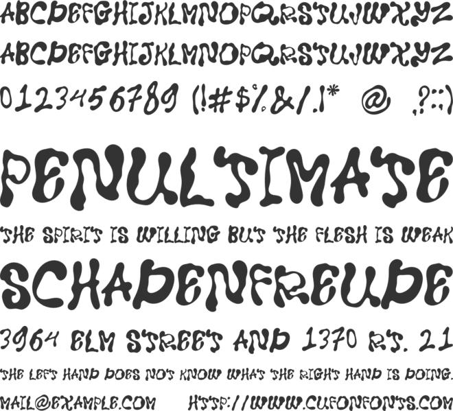 Aqua Monstera font preview