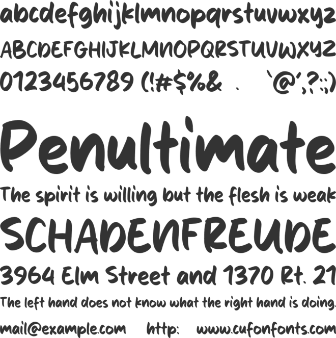 Sugar Cake font preview