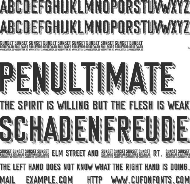 Sunset Boulevard font preview
