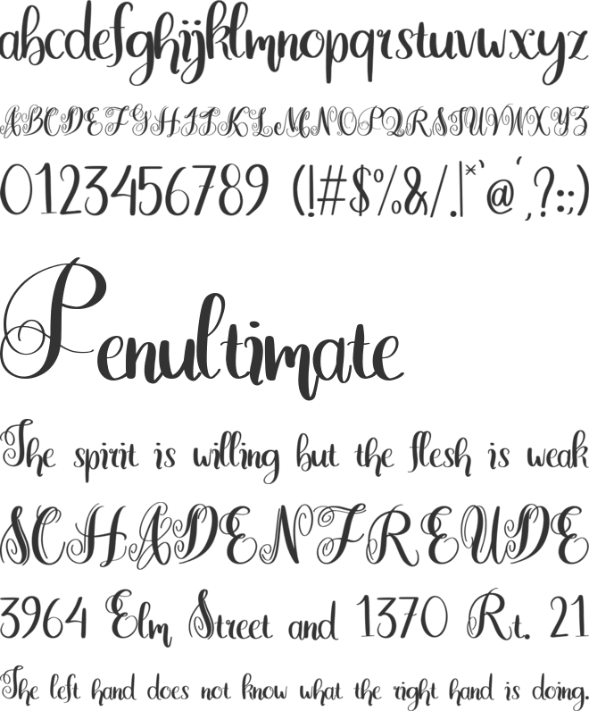 Merelya font preview