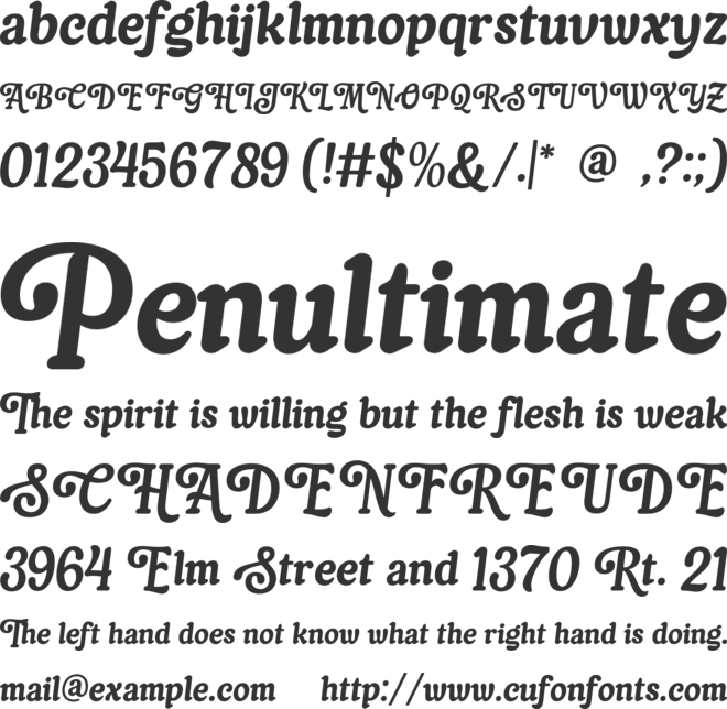 Billyand font preview