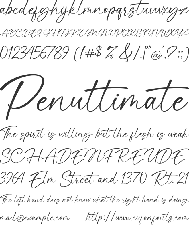Simsatigan font preview