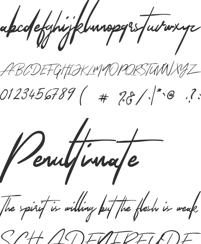 The Queenthine font preview