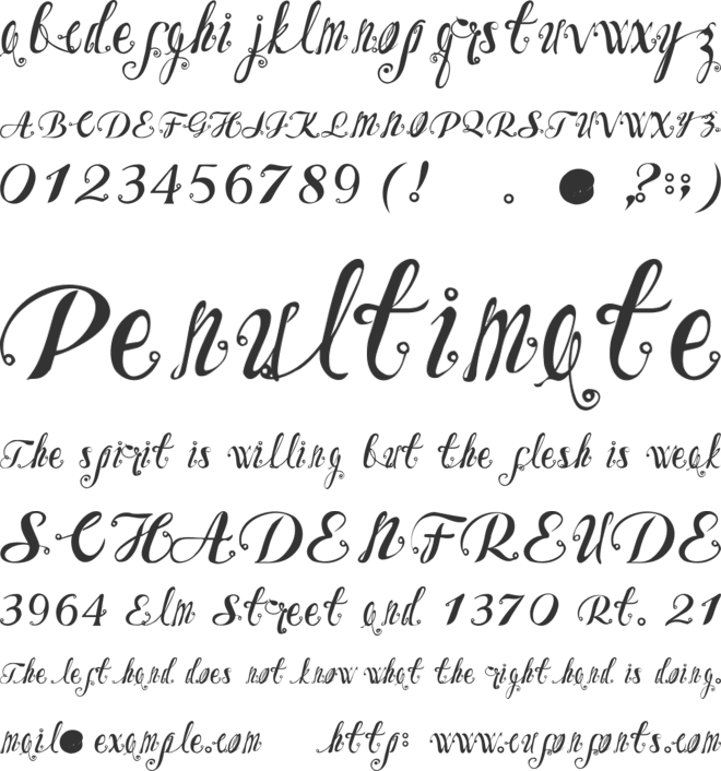 OZH font preview