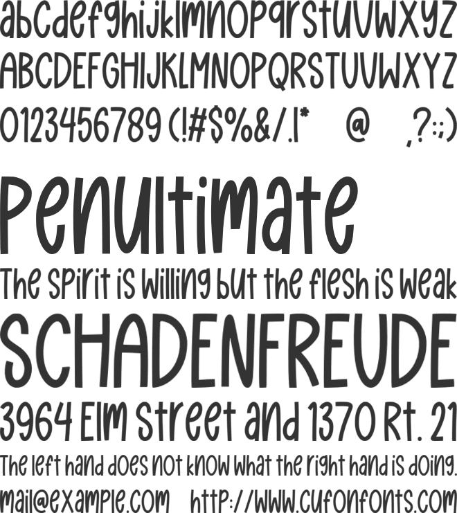 Marie Quirky font preview