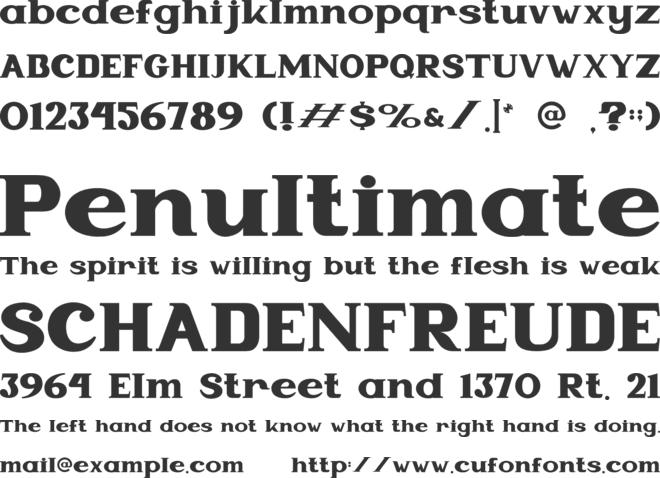 Caldra font preview