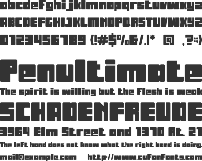 Blockron font preview