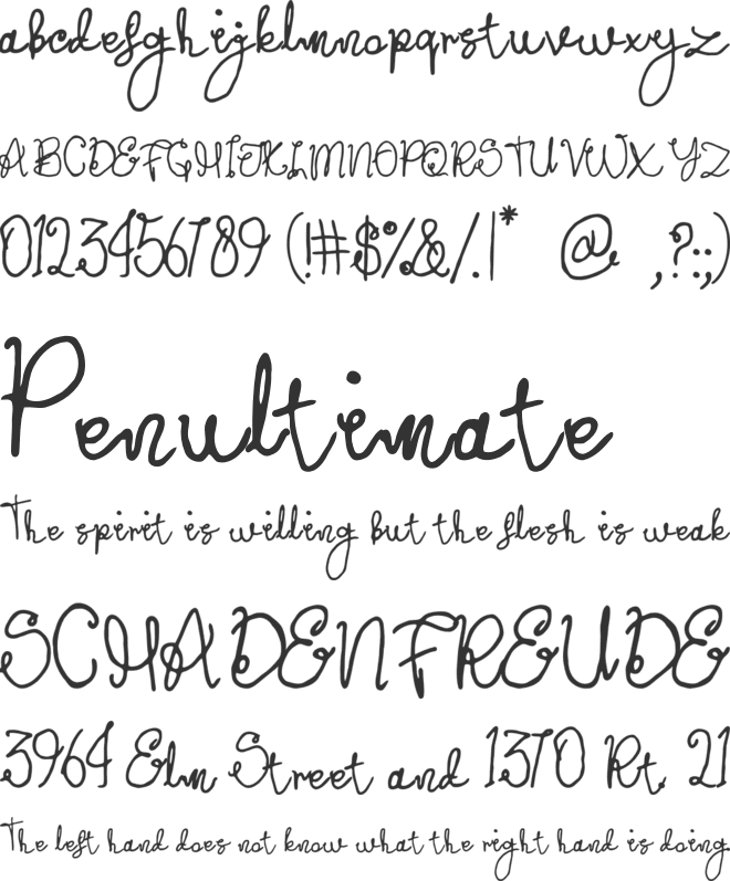 Doodia Note font preview