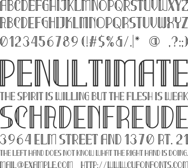 Deco Vogue font preview