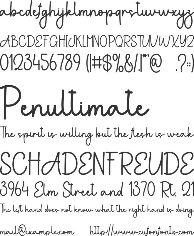 Americano font preview