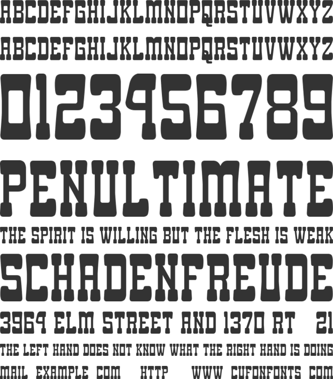 Goma Western font preview