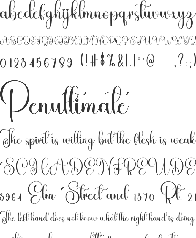 Kindergarten font preview