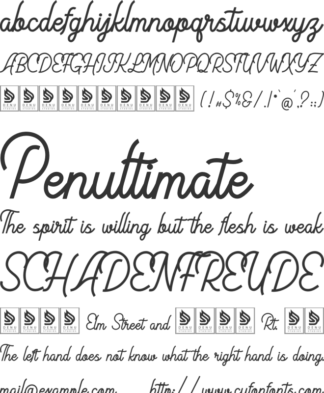 Meptora font preview