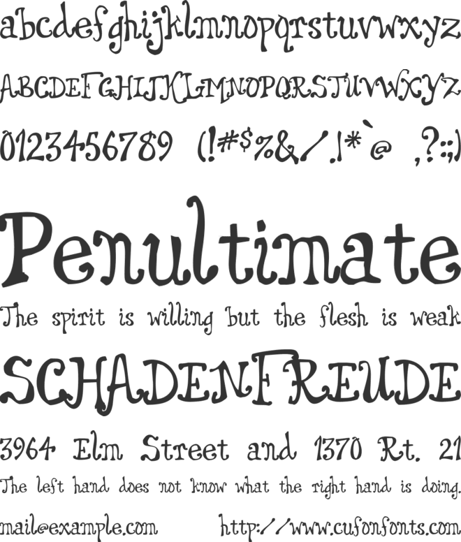 Dingle Berries font preview