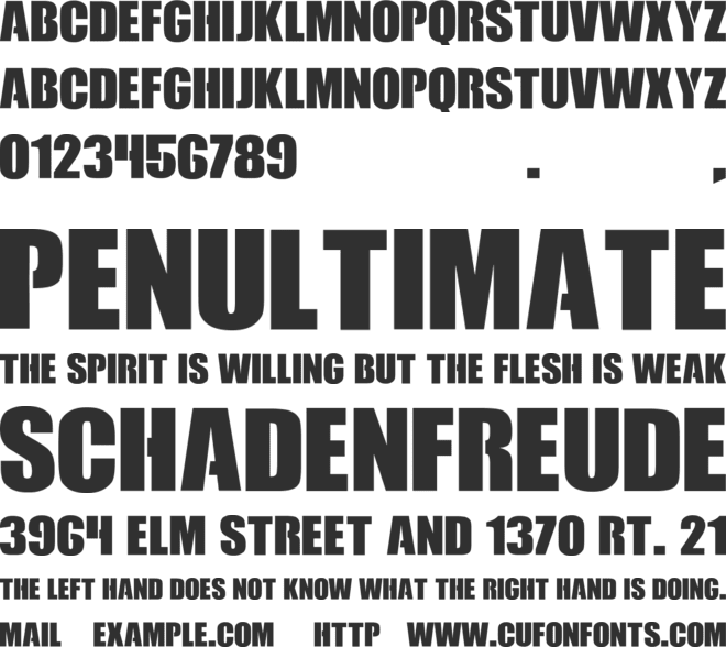 Call Of Ops Duty font preview