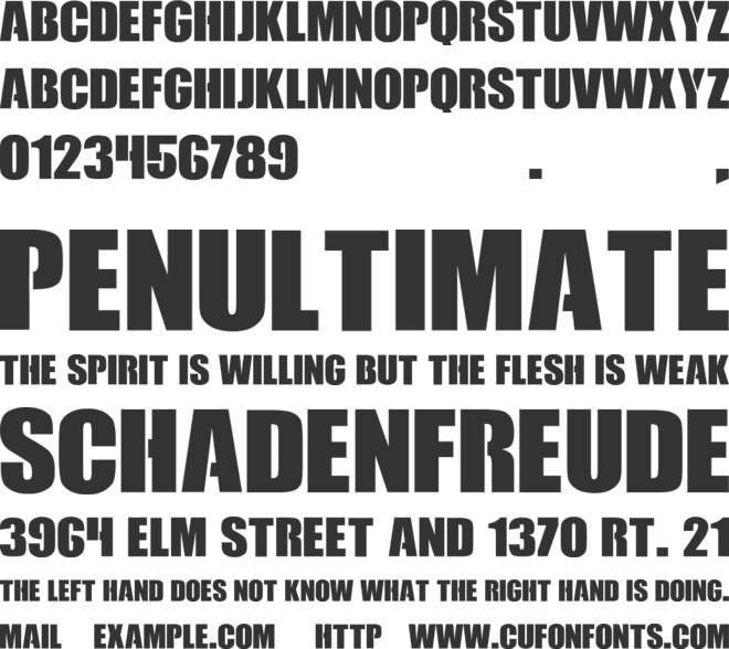 Call Of Ops Duty font preview