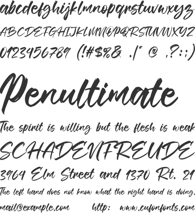 Slingday font preview