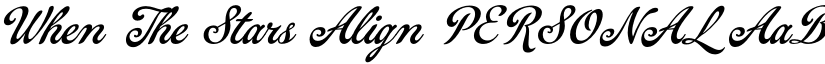 When The Stars Align PERSONAL font download