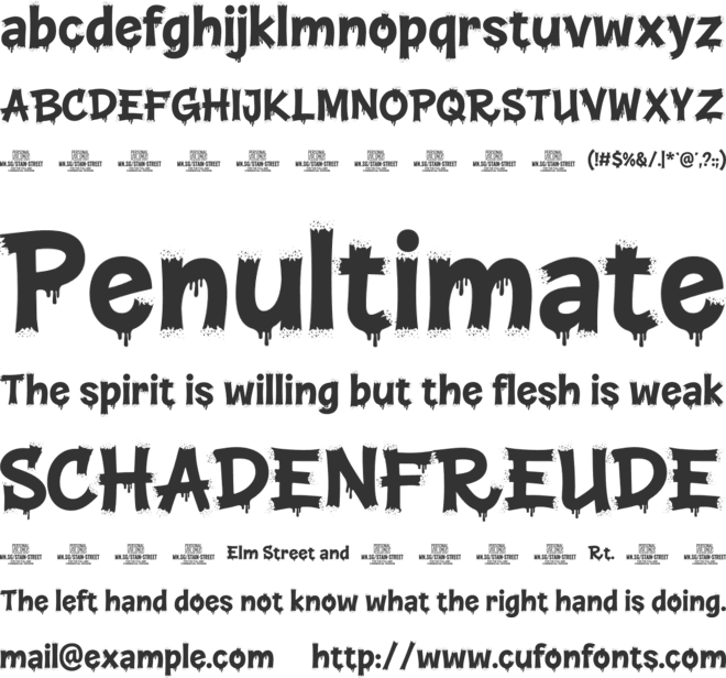 Stain Street PERSONAL USE font preview