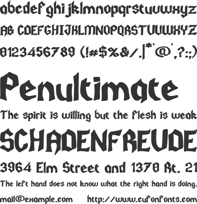 Canada Gothic Black font preview
