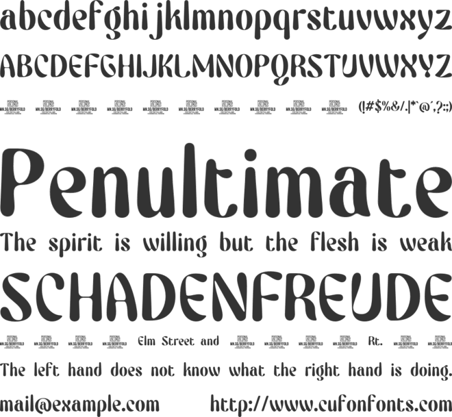 Berryfold PERSONAL USE font preview